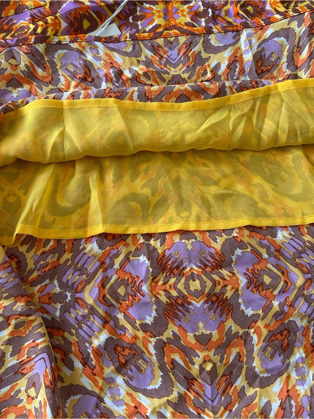 Joie Yellow Orange Purple Printed V-Neck Tank - Picture 6 of 6